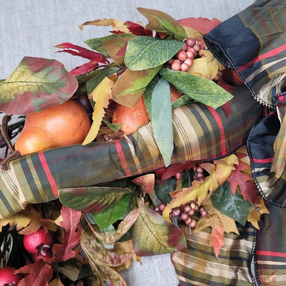 Grandin Road Finley Hill Mantle Swag Garland #14107 Pears Berries Acorns 6' Long